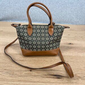 Nine West VTG Mini Purse Bag Brown Gray 90s Y2K Shoulder Strap Double Handle
